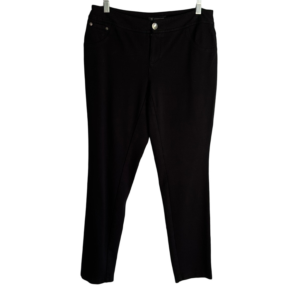 INC Black Ponte Pants Straight Legged Rayon-Nylon-Spandex Blend Size 6